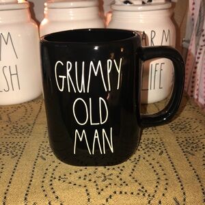 Rae Dunn GRUMPY OLD MAN Mug Shiny Black